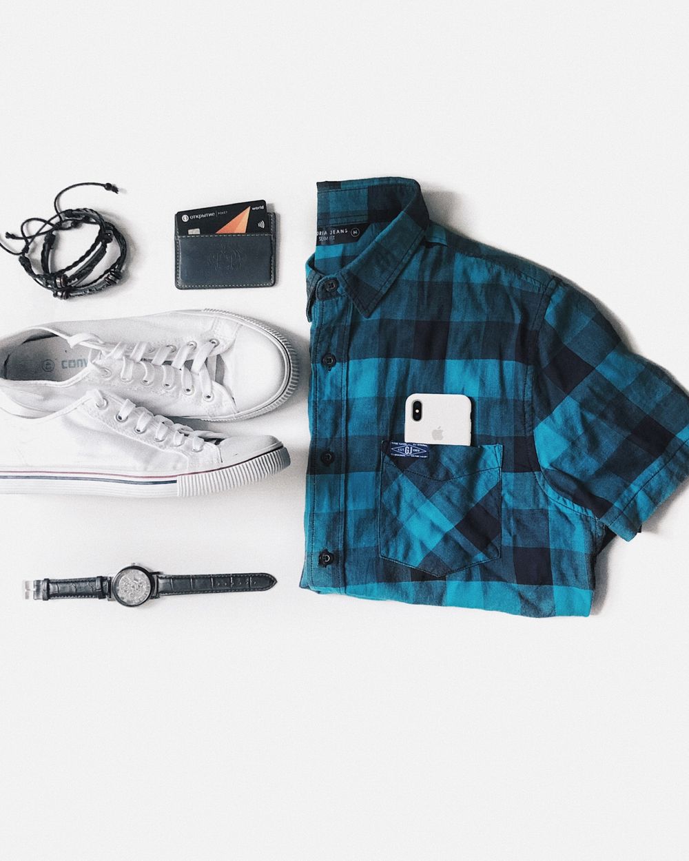 Uniqlo Oxford Button-Down Shirt — Light Blue, Size L